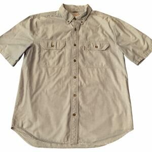 Carhartt blue short sleeve chambray button down shirt men's XL workwear gorpcore